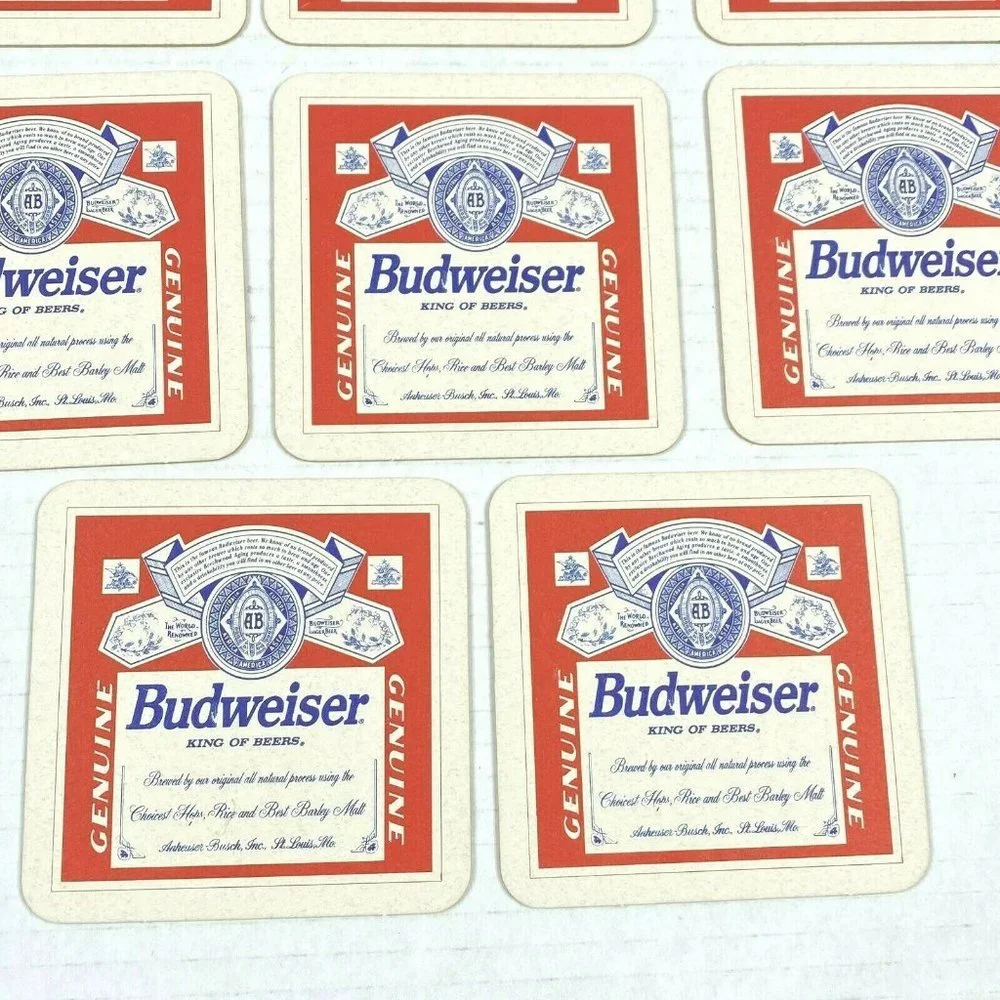 Set of 15 Bud Beer Budweiser Cardboard‎ Paper Drink Coasters Barware Brewriana